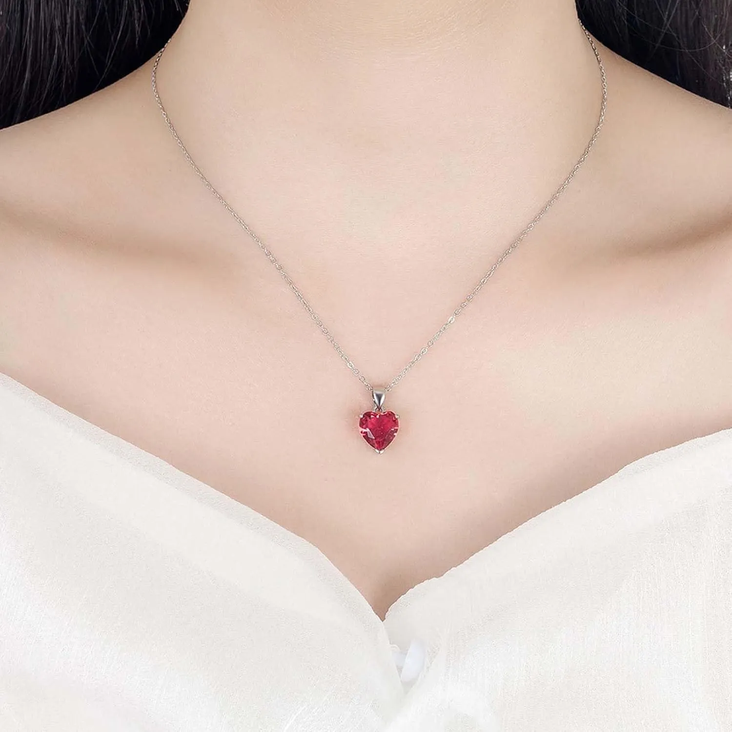 4pcs Set Zirconia Pendant heart Necklace Earrings Ring Tennis Bracelet Set Silver Crystal Fashion Adjustable Jewelry for Women Wife Party Prom Engagement Wedding Gifts