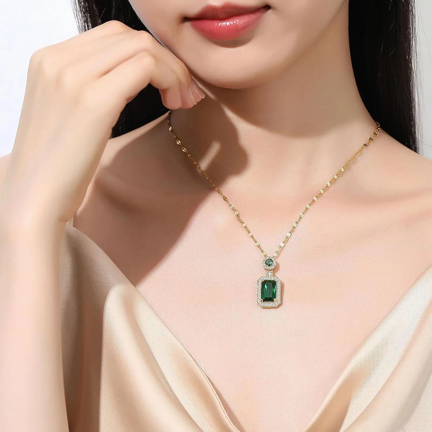 4pcs Set Zirconia Pendant Necklace Earrings Ring Bangle Set Silver Crystal Fashion Adjustable Jewelry for Women Wife Party Prom Engagement Wedding Gifts