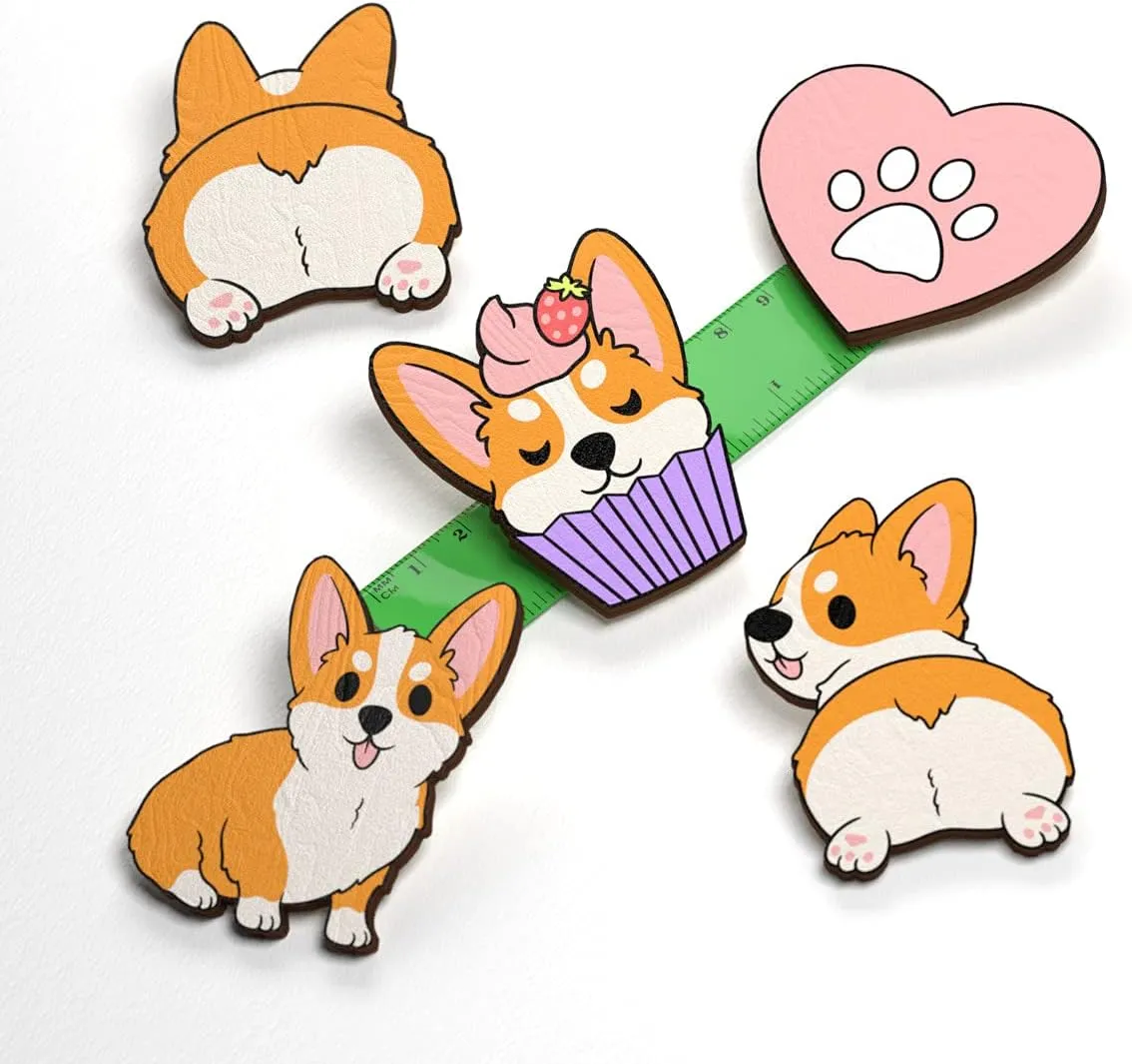 5 PCS Brooch Wooden Pins Set | Cute Badges Pack | Lapel Pin Buttons Jewelry Accessory | Occasion Stylish Charms Decoration | Aesthetic Brooches for Backpack Bookbag Bag Jacket Hat Clothes for DIY | Perfect Gift for Kids Teens Girls Boys Women