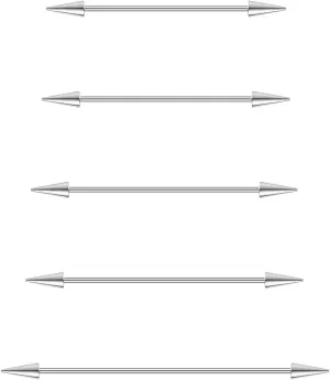 5/10Pcs Mix Sizes Industrial Barbell Cartilage Earring Tongue Helix Nipple Barbell Surgical Steel Body Piercing Jewelry Retainer for Women Men Straight Bar Length
