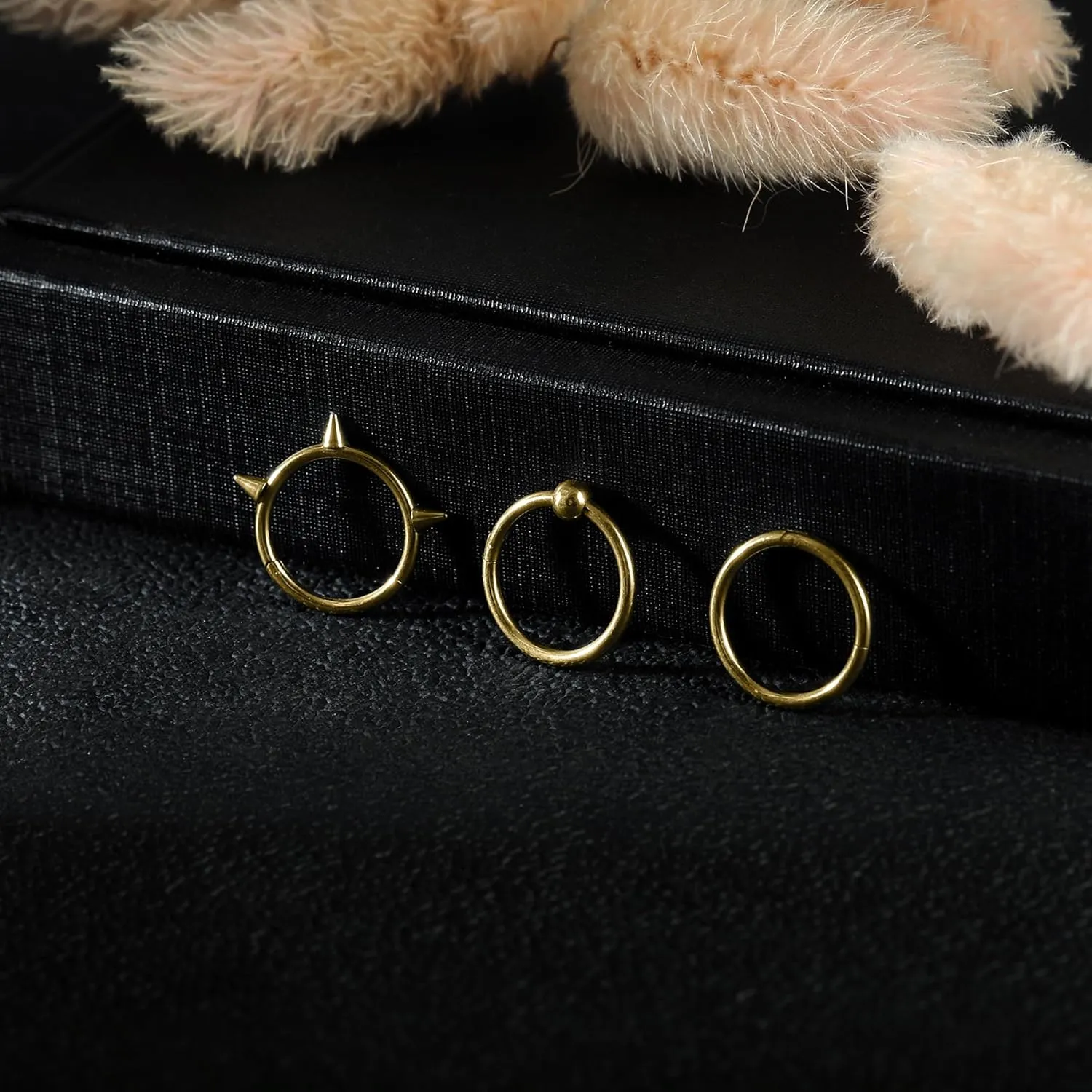 7PCS 16G Nose Rings Hoops Surgical Steel Hinged Clicker Segment Septum Nose Rings Piercing Horseshoe Hoop Cartilage Conch Earring Helix Tragus Daith Eyebrow Lip Piercing Ring, 8MM 10MM