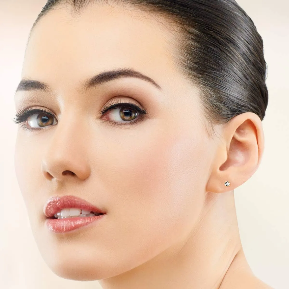 925 Sterling Silver, 24K Yellow or 18K Rose Gold Plated VERY/TINY/SMALL/MEDIUM Round Stud Earrings with Cubic Zirconia - Diameter: 2, 3, 4, 5 or 6 mm - White/Clear CZ