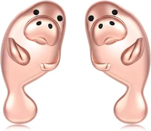925 Sterling Silver Adorable Animal Stud Earrings for Women Hypoallergenic Cute Puppy Fox Koala Kitten Guinea Pig Highland Cow Ear Studs for Granddaughter Animal Earring Studs Jewelry Gifts for Daughter