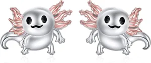 925 Sterling Silver Animal Studs Earrings Cute Red Panda/Highland Cow/Axolotl/Eagle/Zebra/Strawberry Cow/Manatee Studs Jewelry Birthday Gifts for Women