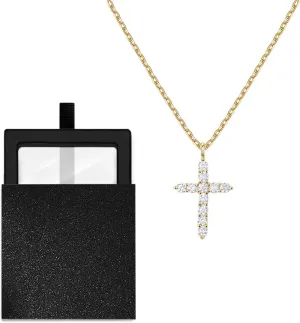 925 Sterling Silver Cross Necklace for Women | 14K Gold Plated (3m) | 11-Prong Cubic Zirconia | Mother's Day & Valentine's Gift for Her