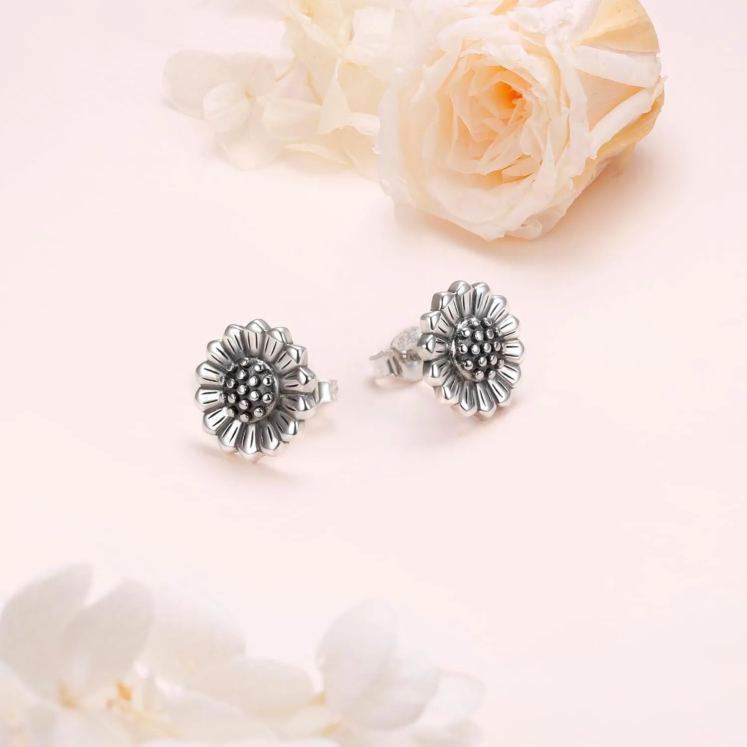 925 Sterling Silver Dinosaurs/Lion/Cherry Blossom/Camellia Earrings Cubic Zircon Flower Animals Earring For Women Cute Decoration Hypoallergenic Jewelry Birthday Valentine's Day Christmas