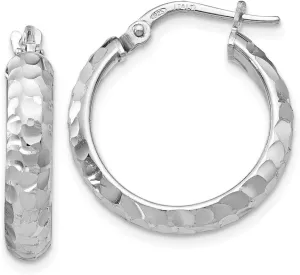 925 Sterling Silver Radiant Essence Hinged Tube Hoop Earrings - 21mm x 19mm