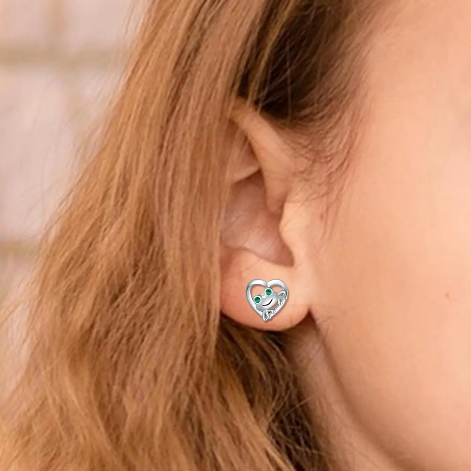 925 Sterling Silver Screw Back Animal Stud Earrings for Women Hypoallergenic Cute Heart Frog Sloth French Bulldog Cat Ear Studs for Sensitive Ears Adorable Animal Jewelry Gifts for Daughter