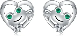 925 Sterling Silver Screw Back Animal Stud Earrings for Women Hypoallergenic Cute Heart Frog Sloth French Bulldog Cat Ear Studs for Sensitive Ears Adorable Animal Jewelry Gifts for Daughter