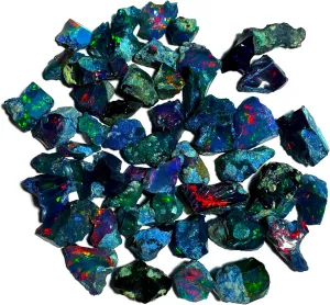 AAAA  Certified Black Opal Rough 25 Carats  Natural Handpicked Ethiopian Welo Fire Stone, Gemstones for Jewellery Making and Tumbling