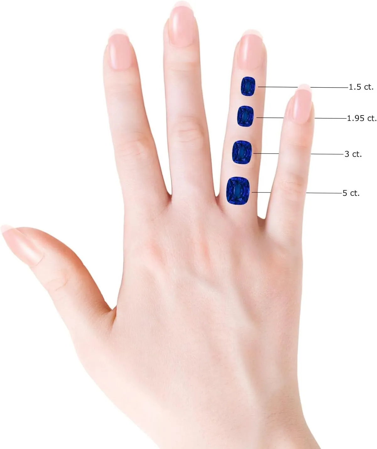 Angara Lab Grown Nature-Inspired Cushion Rectangular Blue Sapphire Floral Engagement Ring in 14K Solid Gold/Platinum | September Birthstone, Birthday, Anniversary, Wedding Jewelry Gift for Women