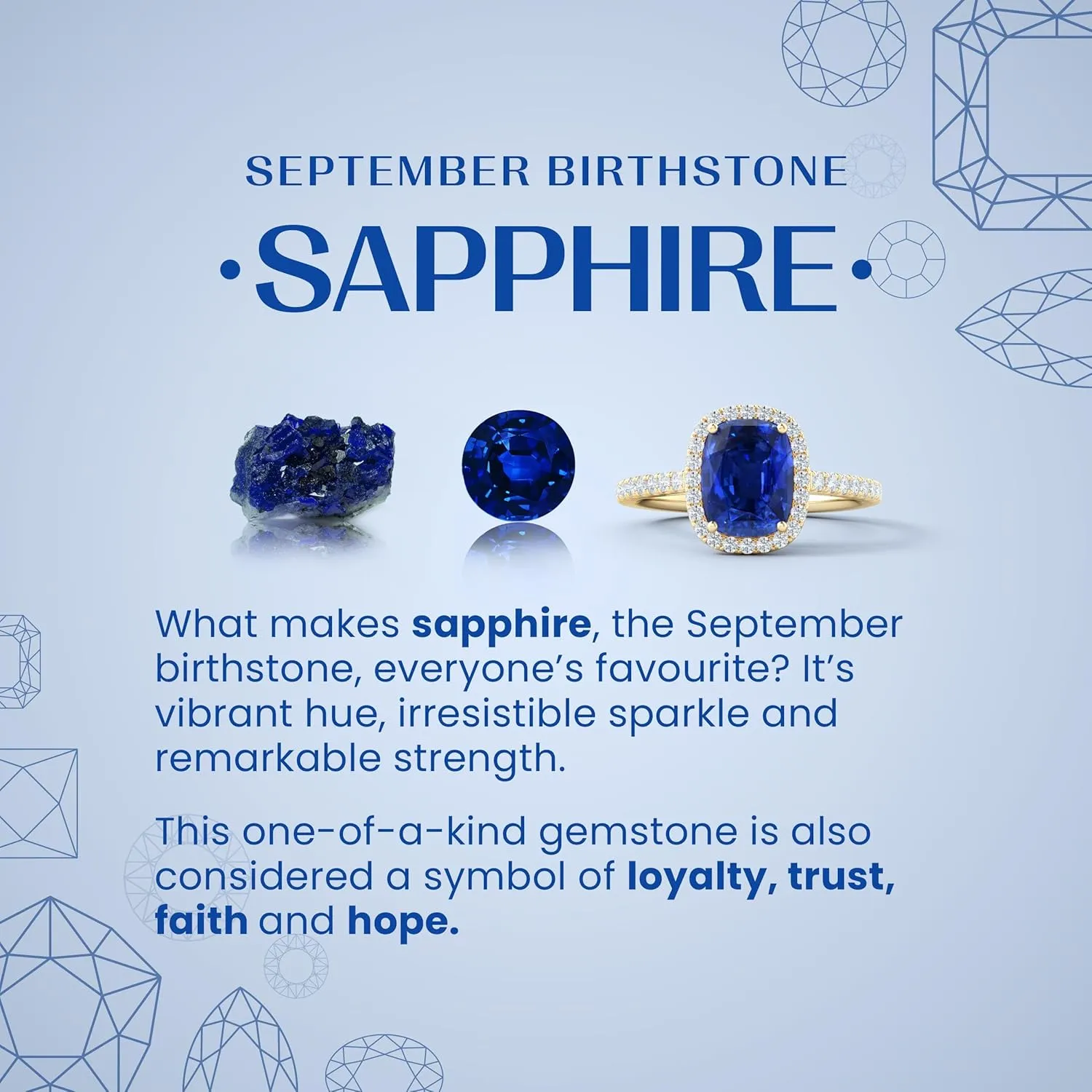 Angara Lab Grown Prong-Set Round Blue Sapphire Halo Engagement Ring in 14K Solid Gold/Platinum | September Birthstone, Birthday, Anniversary, Wedding Jewelry Gift for Women
