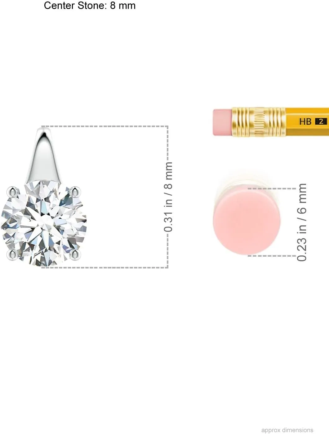 Angara Lab Grown Round Diamond Solitaire Pendant in 14K Solid Gold/Platinum | April Birthstone, Birthday, Engagement, Anniversary, Wedding Jewelry Gift for Women
