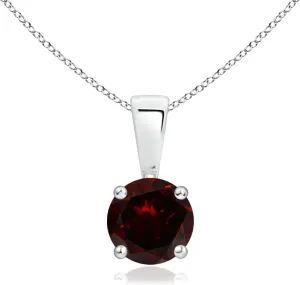 Angara Natural Garnet Round Solitaire Pendant Necklace for Women in Sterling Silver/14K Solid Gold/Platinum |January Birthstone Jewelry Gift for Her| Birthday| Wedding |Anniversary | Engagement