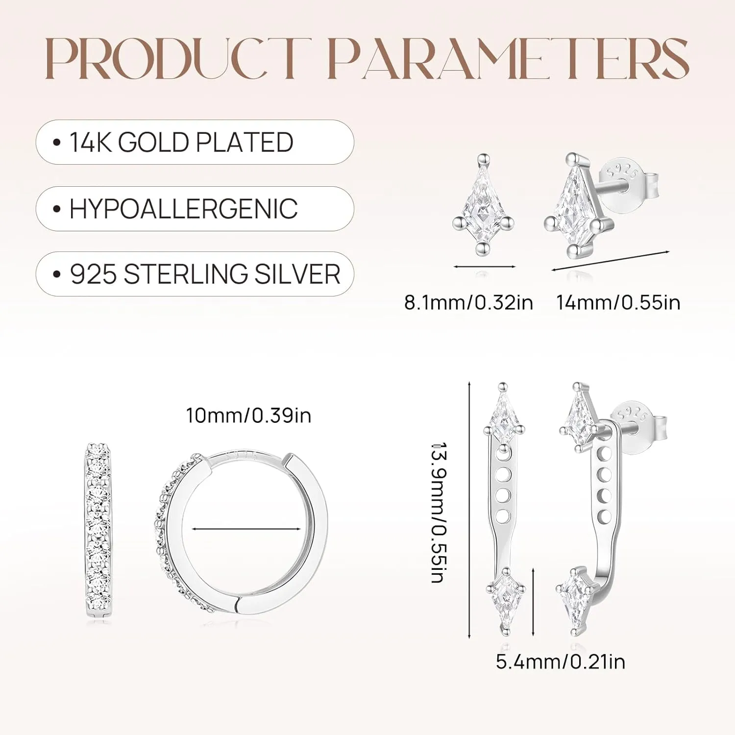 Angelady 3 Pairs Gold Hoop Earrings Set for Women, 14K Small Huggie Earring for Multiple Piercing Hypoallergenic Earring Stacks Trendy Jewelry, Dainty Sun Flower Stud Earrings for Women's Gifts