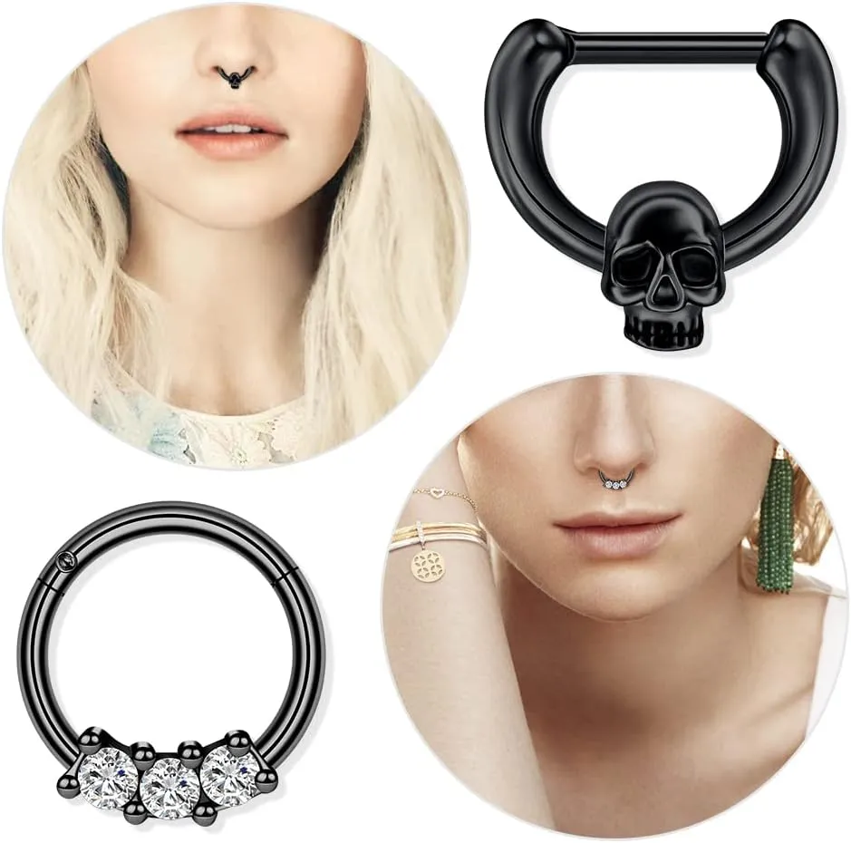 Anicina 16G Septum Rings Hoop Jewelry Nose Ring Horseshoe Stainless Steel Cartilage Earrings Helix Tragus Piercing