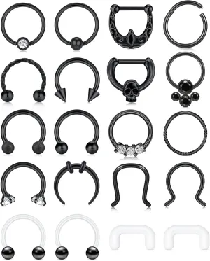 Anicina 16G Septum Rings Hoop Jewelry Nose Ring Horseshoe Stainless Steel Cartilage Earrings Helix Tragus Piercing