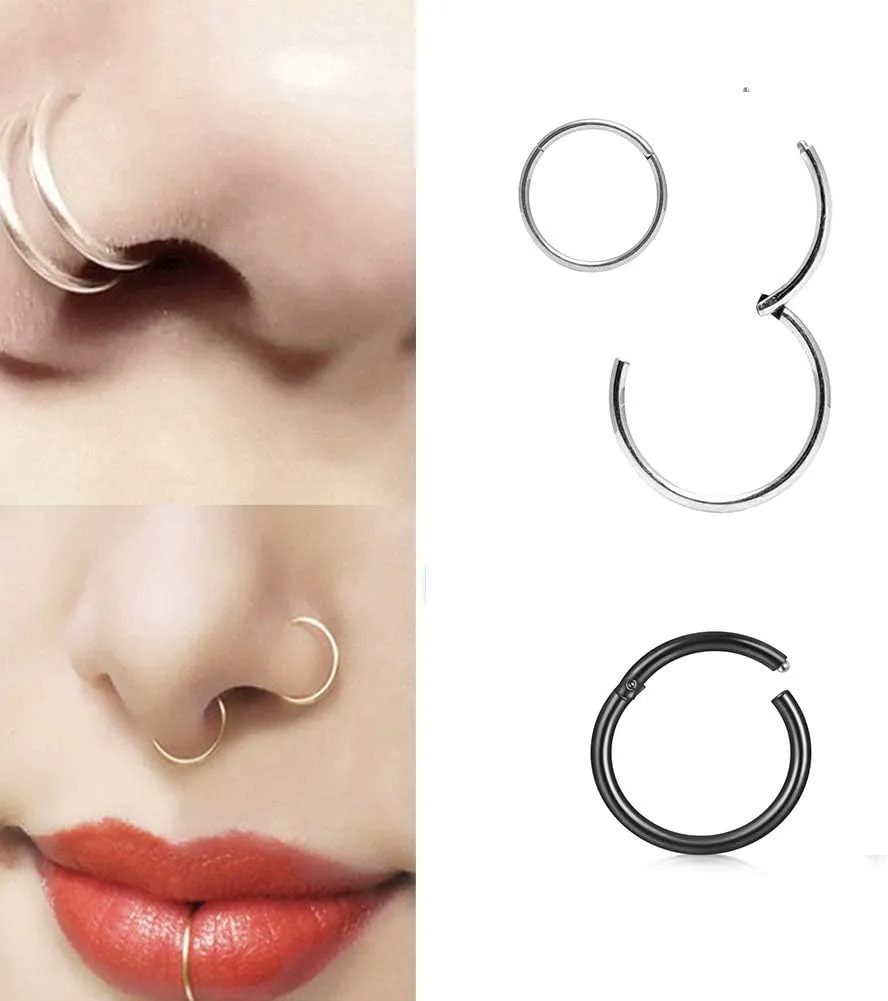 Anicina 16G Septum Rings Hoop Jewelry Nose Ring Horseshoe Stainless Steel Cartilage Earrings Helix Tragus Piercing