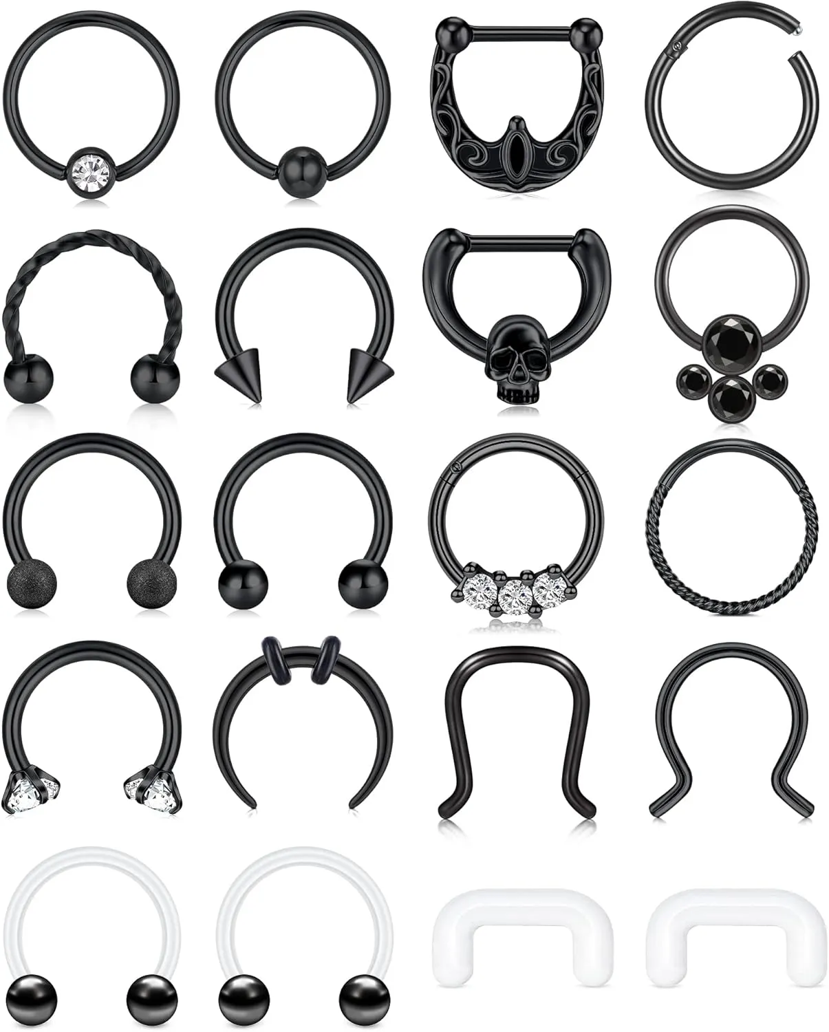 Anicina 16G Septum Rings Hoop Jewelry Nose Ring Horseshoe Stainless Steel Cartilage Earrings Helix Tragus Piercing