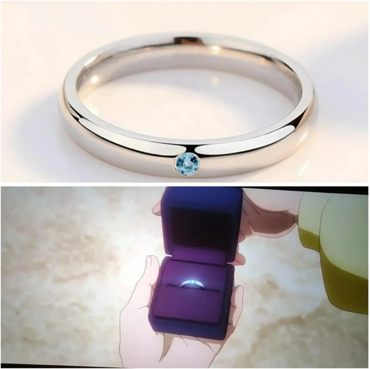 Anime Ring, Movie 0 Ring, 925 Sterling Silver Ring, White Stone Ring, Couple Ring, Promise Ring, Anime Jewellery, Y O Ring, Famous Anime Series Ring, Christmas Gifts