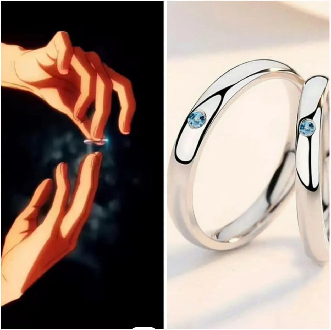 Anime Ring, Movie 0 Ring, 925 Sterling Silver Ring, White Stone Ring, Couple Ring, Promise Ring, Anime Jewellery, Y O Ring, Famous Anime Series Ring, Christmas Gifts