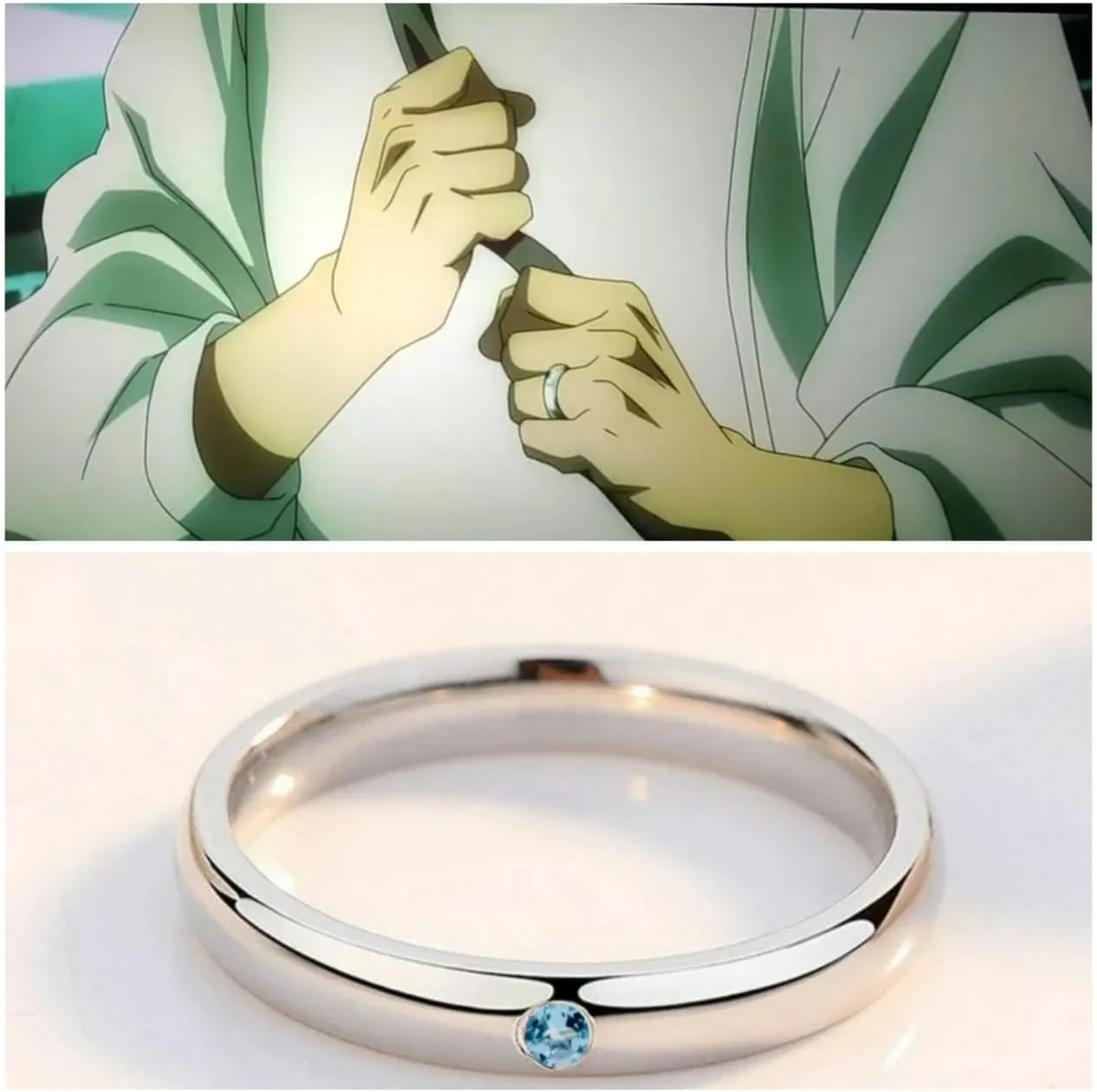 Anime Ring, Movie 0 Ring, 925 Sterling Silver Ring, White Stone Ring, Couple Ring, Promise Ring, Anime Jewellery, Y O Ring, Famous Anime Series Ring, Christmas Gifts