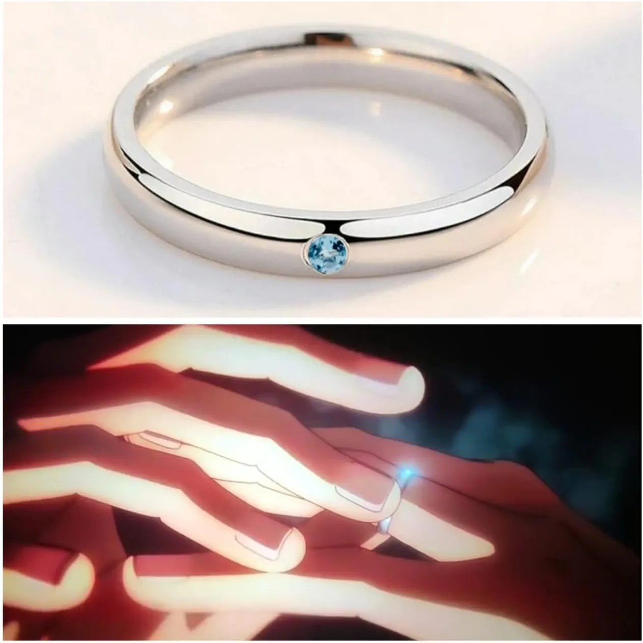Anime Ring, Movie 0 Ring, 925 Sterling Silver Ring, White Stone Ring, Couple Ring, Promise Ring, Anime Jewellery, Y O Ring, Famous Anime Series Ring, Christmas Gifts