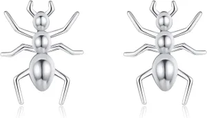 Ant Earrings 925 Sterling Silver Ant Insect Studs Earrings Jewelry for Women