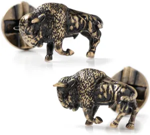 Antique Bronze Bison Cufflinks