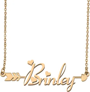 Aoloshow Brinley Custom Name Necklace Personalized Name Necklaces Customized Nameplate Jewlery for Womens Mothers