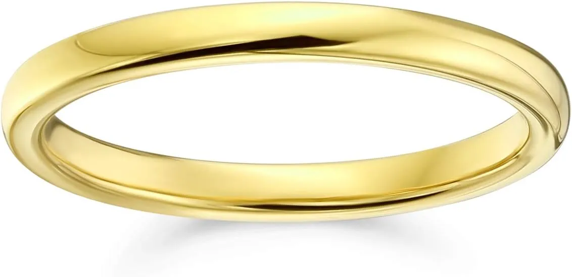 Basic Plain Simple Dome Couples Classic Black Rose Gold Plated Titanium 2-8MM Wedding Band Ring For Men Women Comfort Fit
