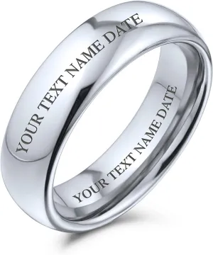 Basic Plain Simple Dome Couples Classic Black Rose Gold Plated Titanium 2-8MM Wedding Band Ring For Men Women Comfort Fit