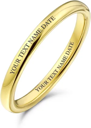 Basic Plain Simple Dome Couples Classic Black Rose Gold Plated Titanium 2-8MM Wedding Band Ring For Men Women Comfort Fit