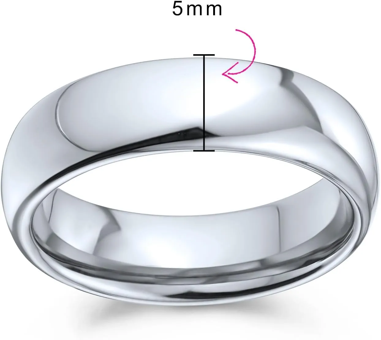 Basic Plain Simple Dome Couples Classic Black Rose Gold Plated Titanium 2-8MM Wedding Band Ring For Men Women Comfort Fit