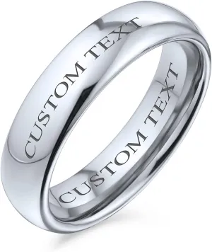 Basic Plain Simple Dome Couples Classic Black Rose Gold Plated Titanium 2-8MM Wedding Band Ring For Men Women Comfort Fit