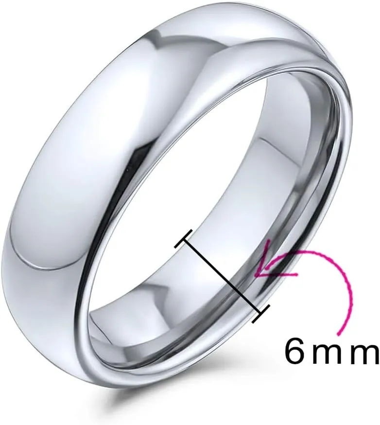 Basic Plain Simple Dome Couples Classic Black Rose Gold Plated Titanium 2-8MM Wedding Band Ring For Men Women Comfort Fit