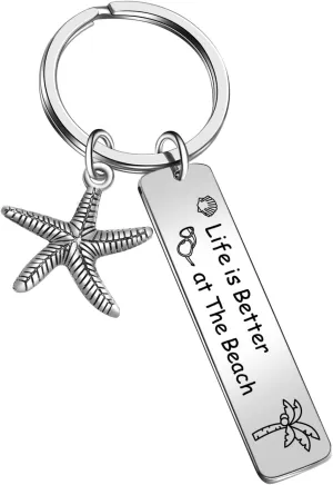 Beach Lover Gift Summer Vacation Gift surfing Keychain Ocean Lover Gift Starfish Jewelry for Nature Lover Gift Ocean Jewelry summer Ocean Gift Sea Lover Jewelry Friendship Jewelry