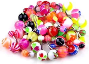 Belly Button Ring Assortment 14 Gauge Navel 3/8" Lot of 20