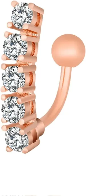 Belly Rings for Women, Short Bar Belly Ring Belly Ring Surgical Steel Classic Barbell Cubic Zirconia Belly Button Piercing Jewelry