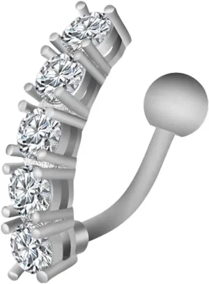 Belly Rings for Women, Short Bar Belly Ring Belly Ring Surgical Steel Classic Barbell Cubic Zirconia Belly Button Piercing Jewelry