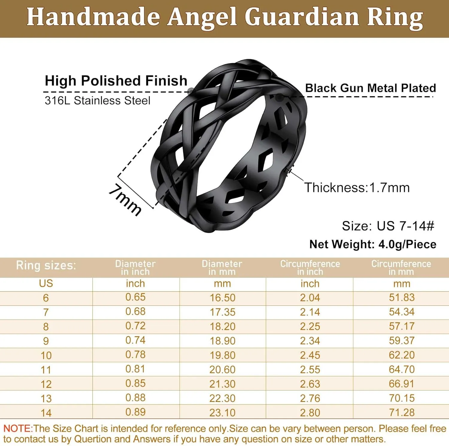 Bestyle Celtic Rings in Three Classic Style, Solid Stainless Steel Band Ring in Gold/Silver/Black Tone, Simple Celtic Knot Eternity Finger Ring for Friendnship Wedding Engagement Promise