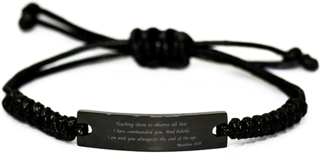 Bible Verse Bracelet,I am with You Always Matthew 28:20,Christian Bracelet,Religious,Christian Faith, Religious Bible Verse Friendship,Prayer Gifts