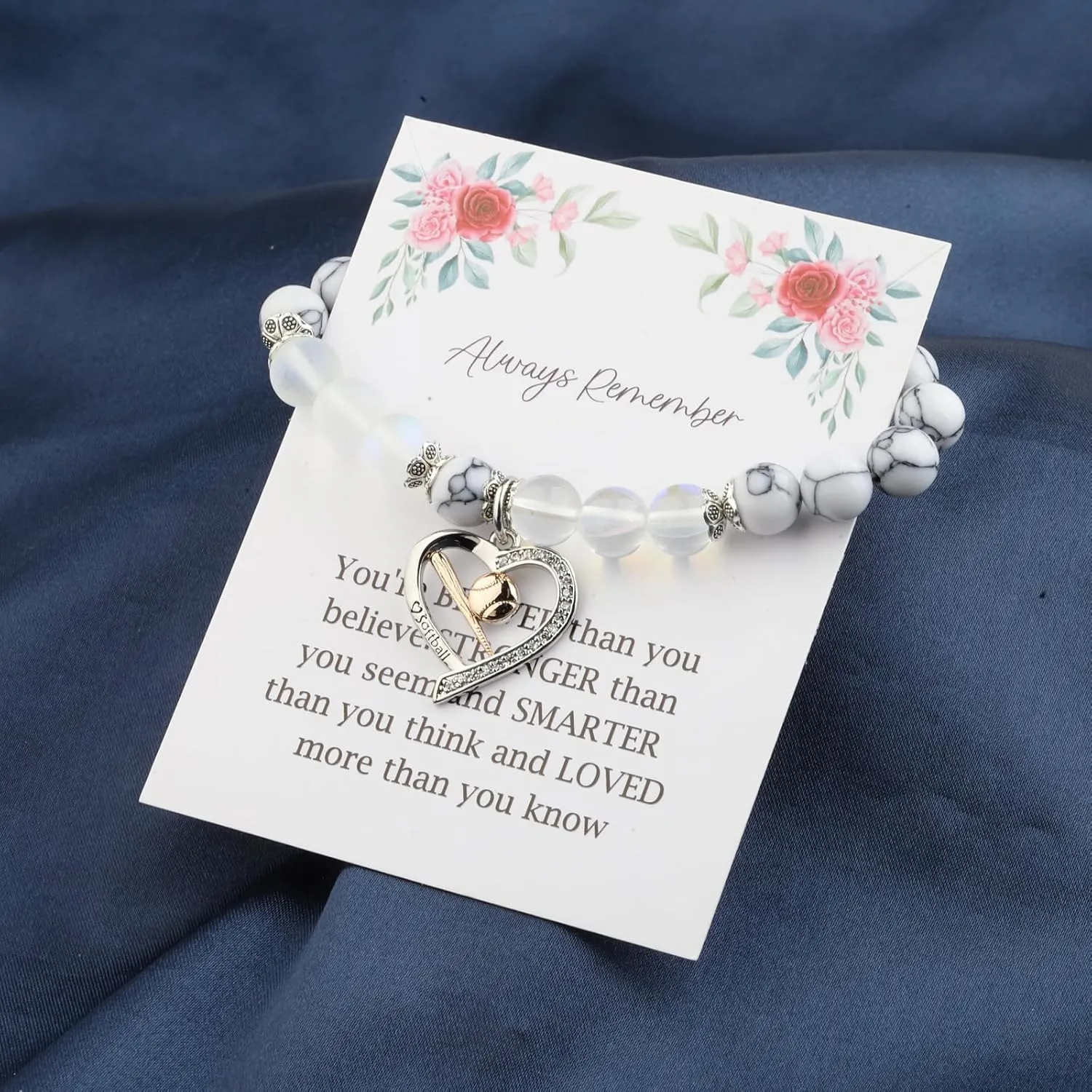 BNQL Girls Softball Necklace - Softball Charm Jewelry Gift for Players