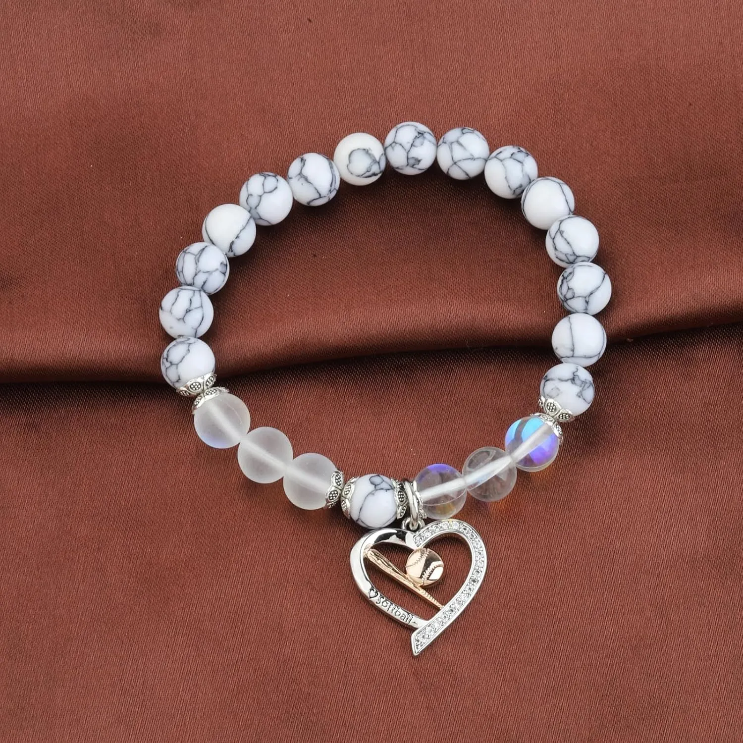 BNQL Girls Softball Necklace - Softball Charm Jewelry Gift for Players