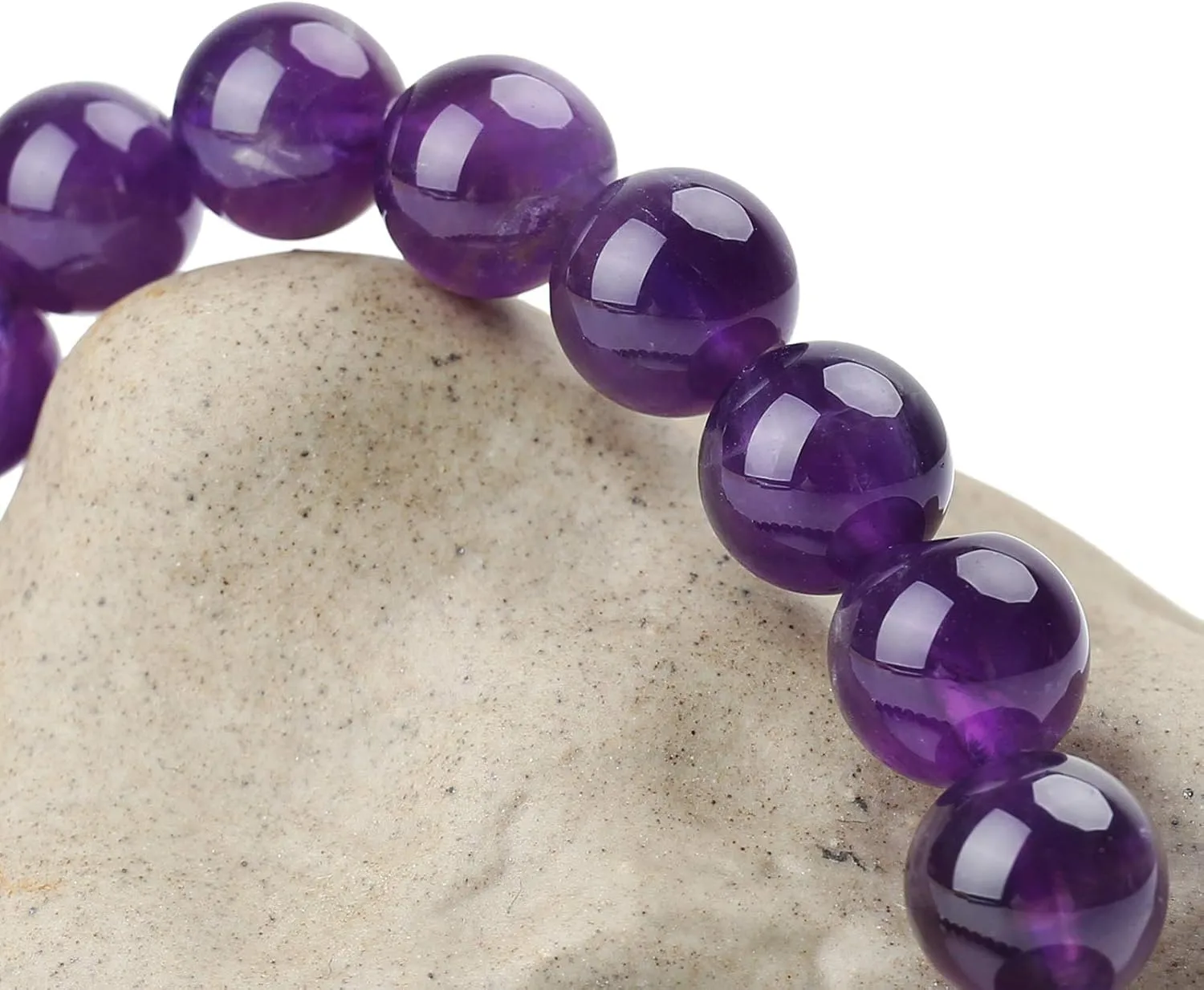 BONNY BOXX Natural Stretch Healing Gemstone Bracelet, 4/6/8mm Semi Precious Stone Bracelet for Men Women, Stress Relief Crystal Jewelry