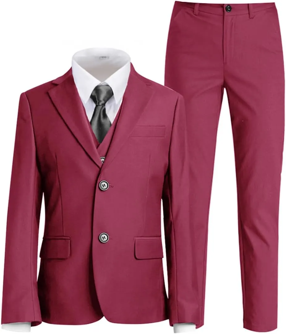 Boys Suit for Kids Tuxedo Suits for Wedding Formal Suit Set Toddler Boy Dress Outfit with Shirt and Tie