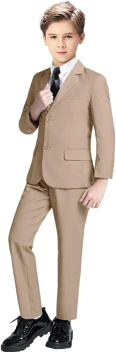 Boys Suit for Kids Tuxedo Suits for Wedding Formal Suit Set Toddler Boy Dress Outfit with Shirt and Tie