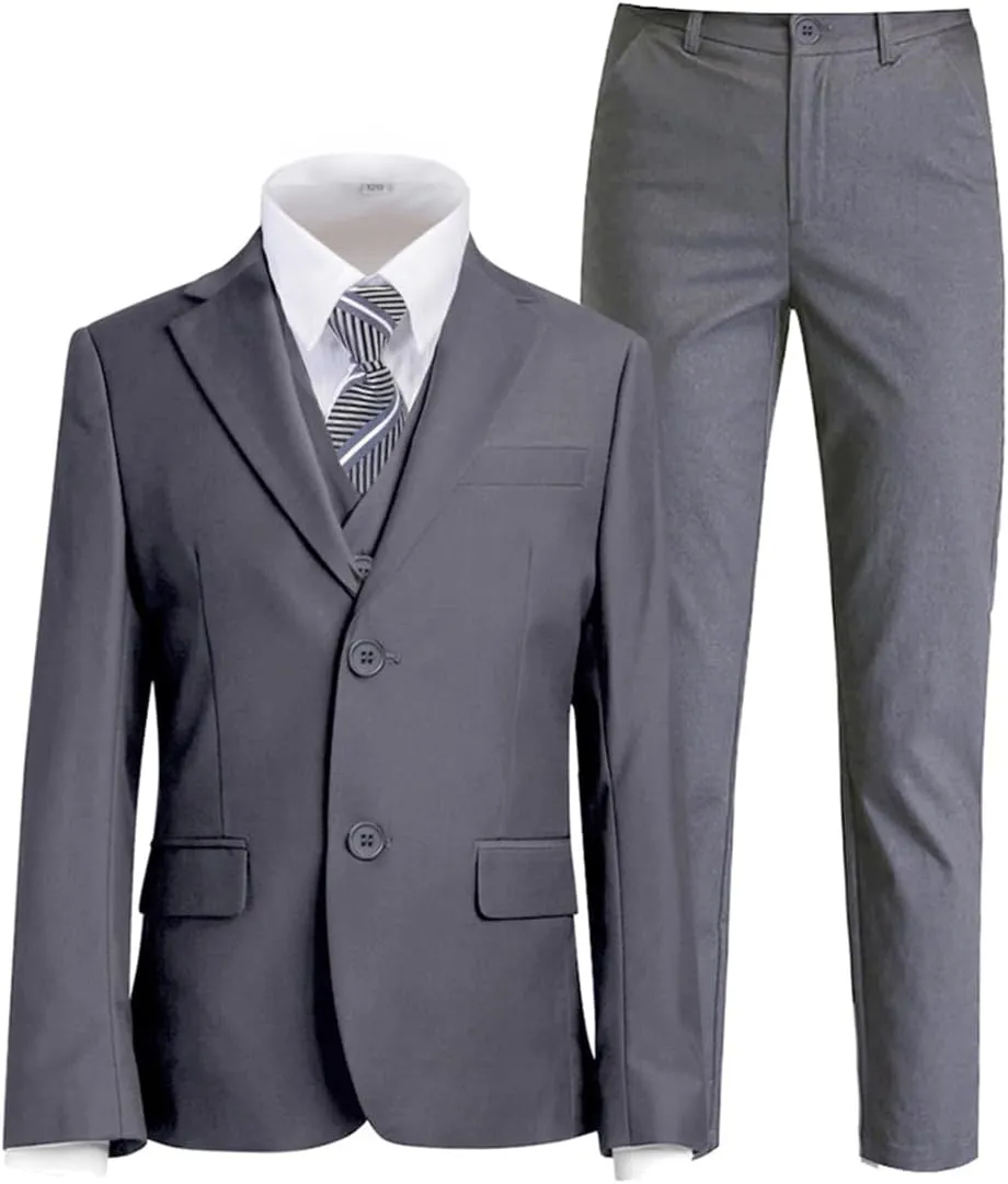 Boys Suit for Kids Tuxedo Suits for Wedding Formal Suit Set Toddler Boy Dress Outfit with Shirt and Tie