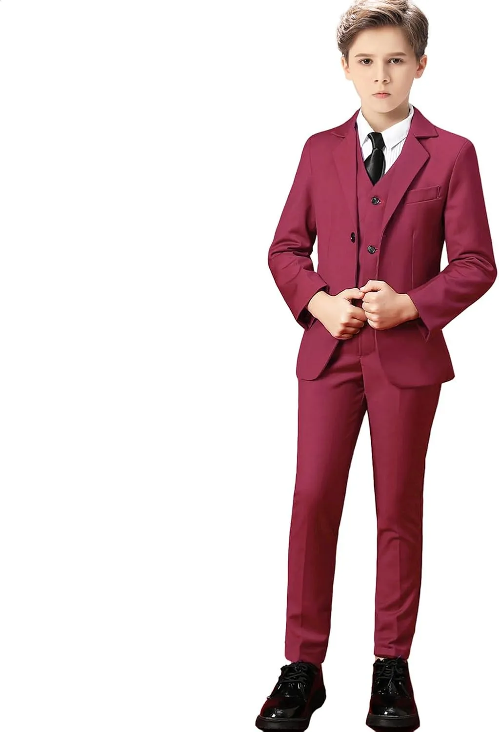 Boys Suit for Kids Tuxedo Suits for Wedding Formal Suit Set Toddler Boy Dress Outfit with Shirt and Tie