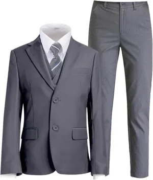 Boys Suit for Kids Tuxedo Suits for Wedding Formal Suit Set Toddler Boy Dress Outfit with Shirt and Tie